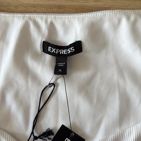 Express White V-Wire Bodycon Mini Ruffle Dress XL NWT Cocktail Party Elegant - Picture 6 of 12